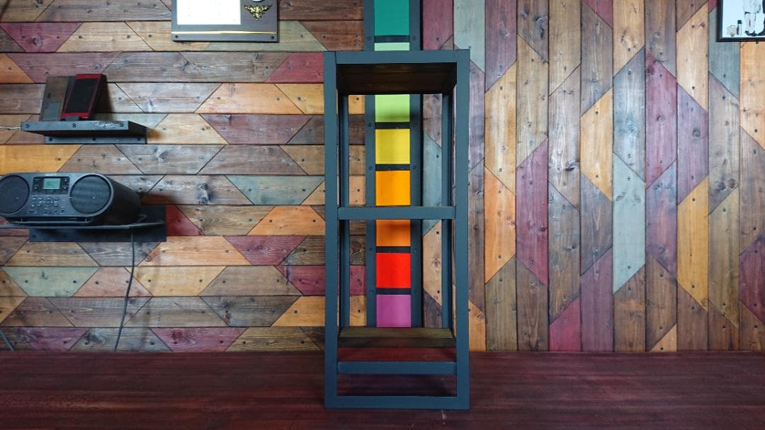 マットブラックでアイアンな3段マルチスタンド♪ 273×273×700mm