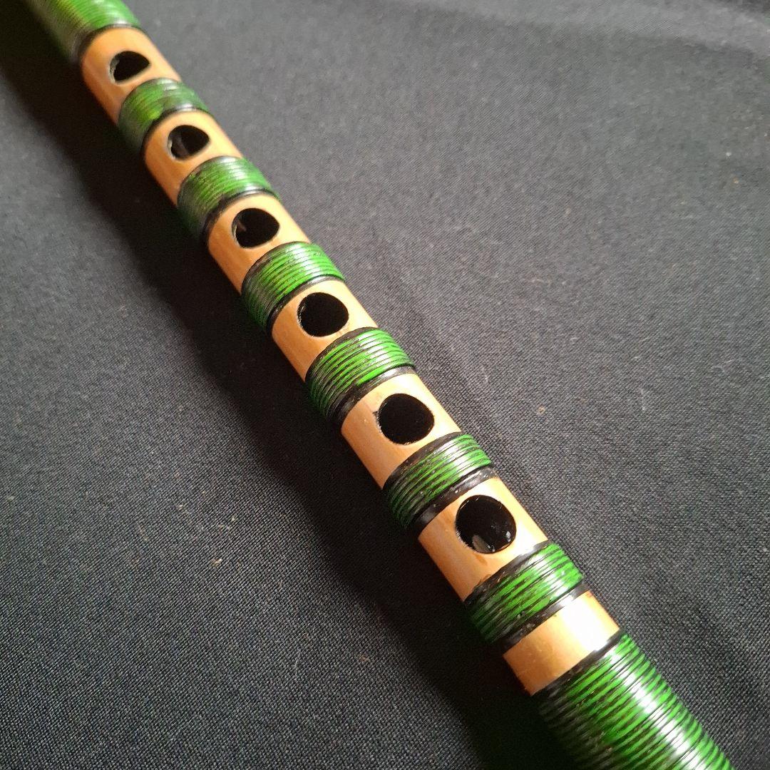 篠笛　古典調　6穴　7本調子　藤総巻き　拭漆仕上げ　超鐵仕様