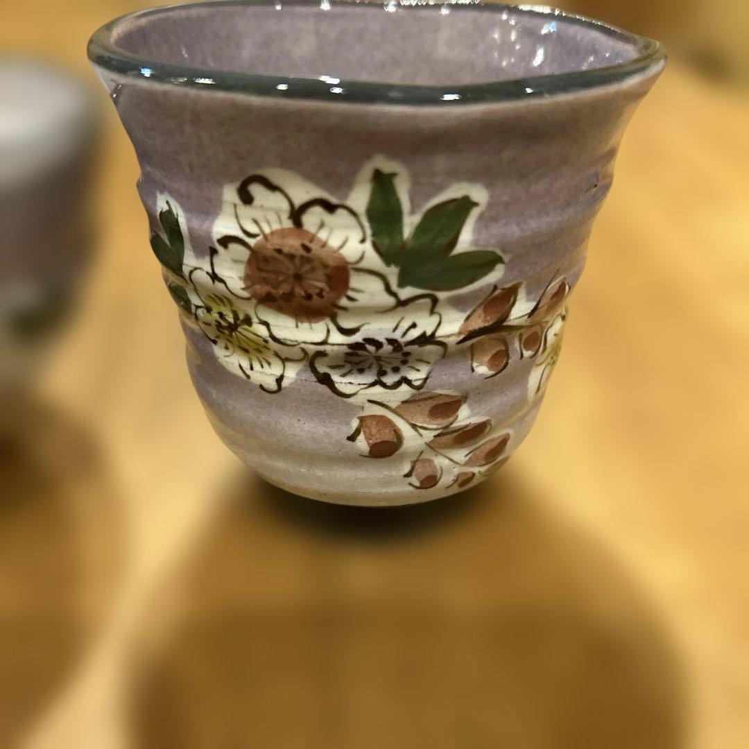 京焼　作家物　花絵付　飯碗　湯呑み
