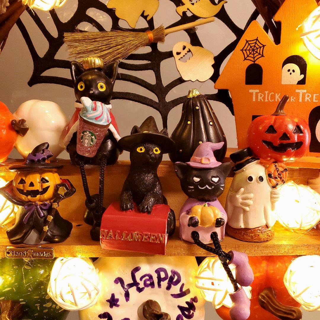 ラスト★光るリース★ハロウィン★フラワーリース★どんぐりアート★玄関リース