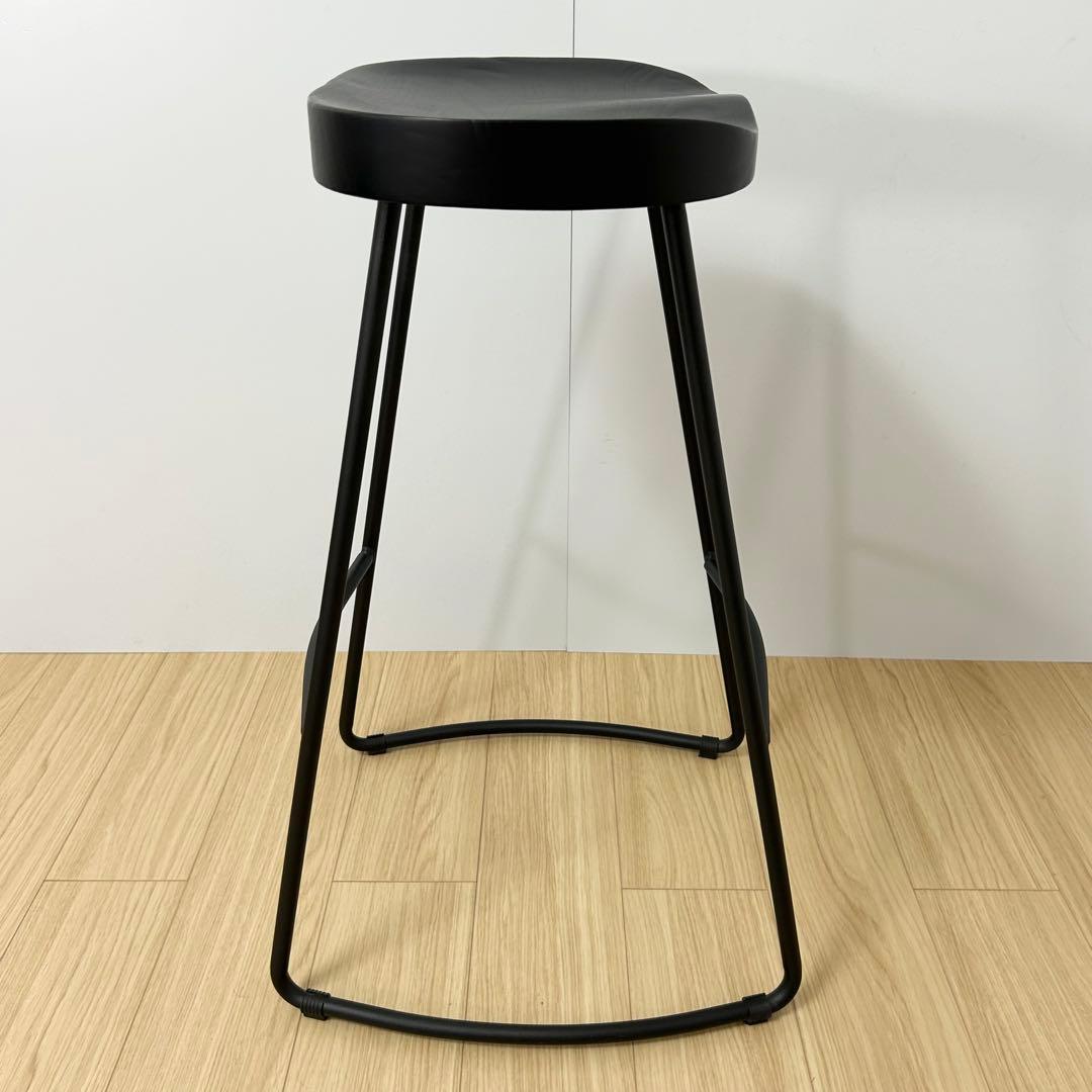 KANADEMONO ブラック ハイスツール 天然木 STL-K05-BK 椅子