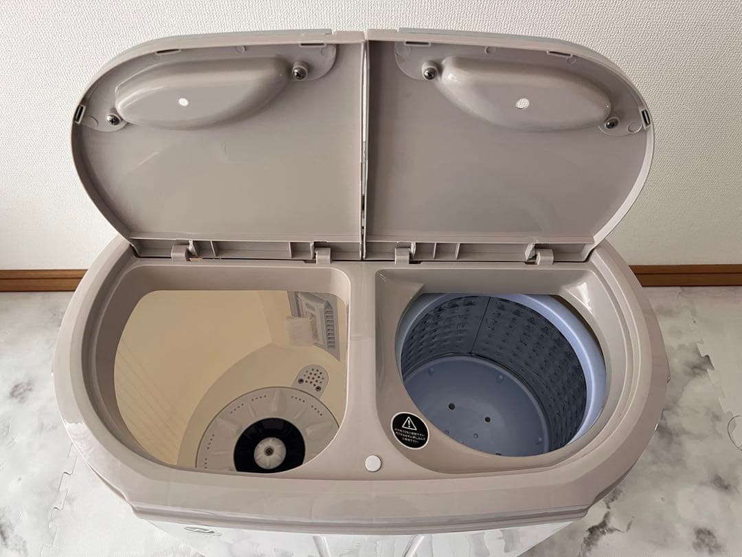 CBジャパン 2槽式 小型洗濯機 ウォッシュマン TOM-05w 木製台車付き