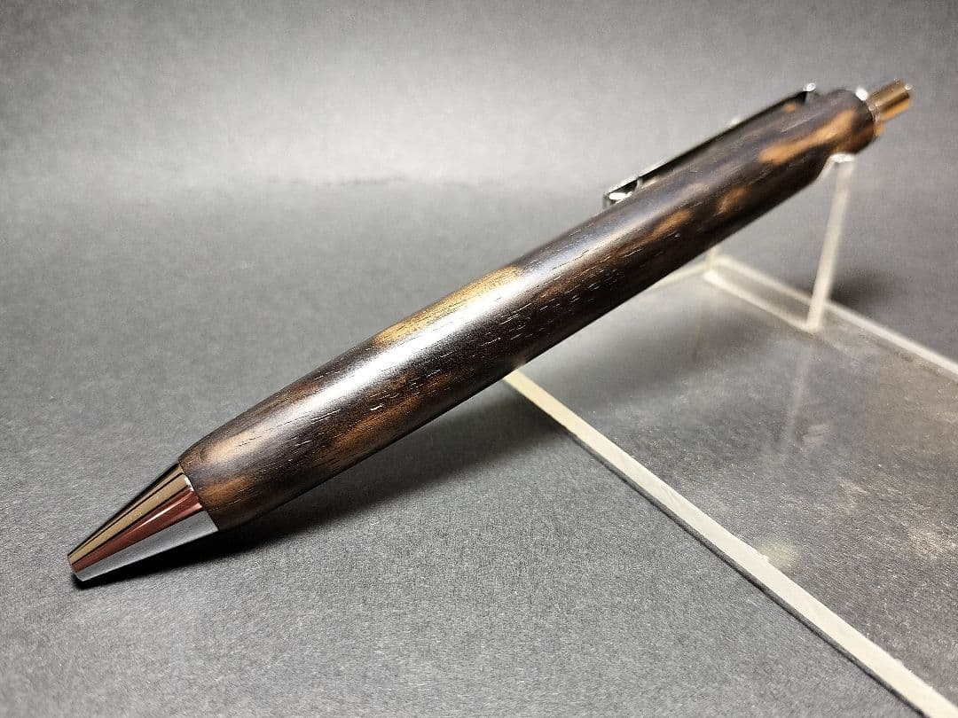 木軸ペン　黒柿孔雀杢　BP