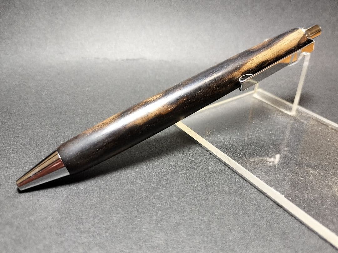 木軸ペン　黒柿孔雀杢　BP