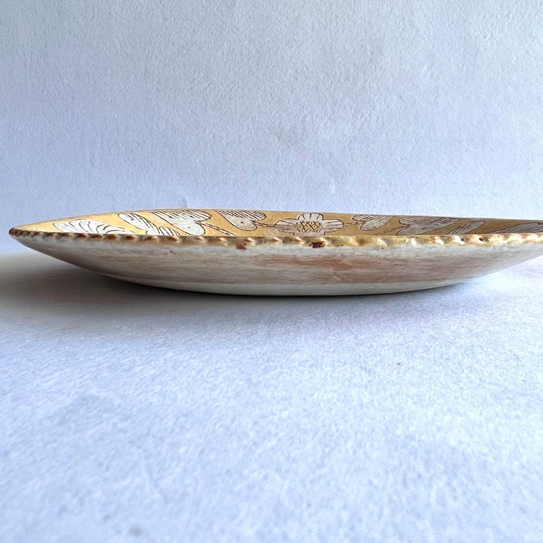鹿児島睦 ハンドメイド 絵皿（黄色） 未使用 美品