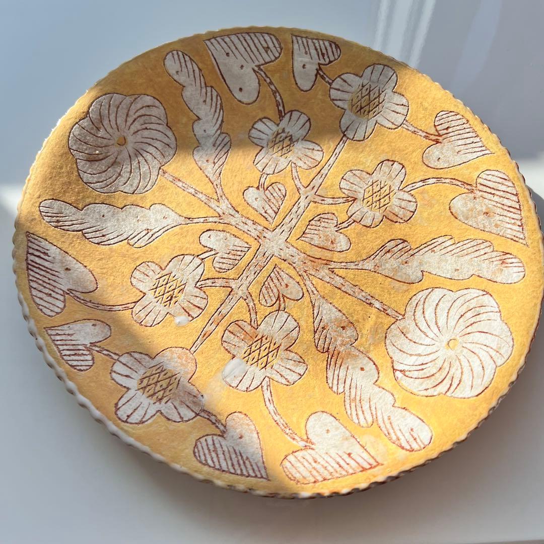 鹿児島睦 ハンドメイド 絵皿（黄色） 未使用 美品