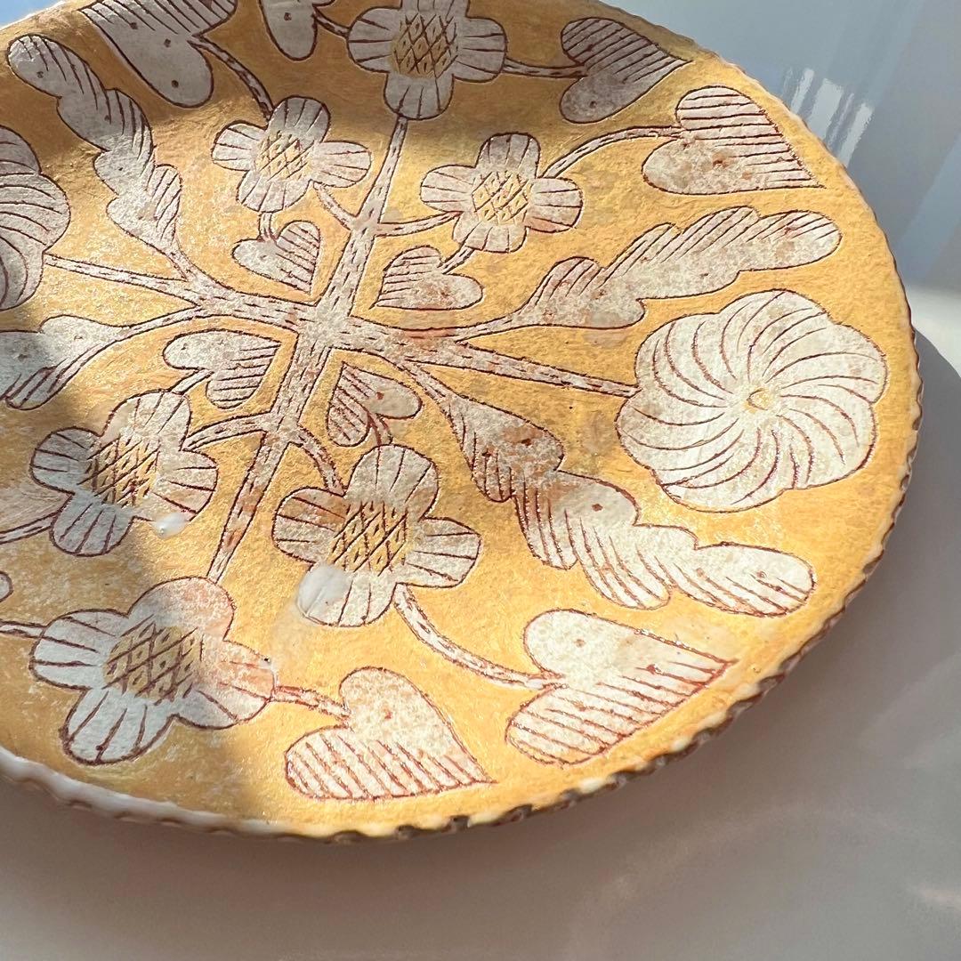 鹿児島睦 ハンドメイド 絵皿（黄色） 未使用 美品