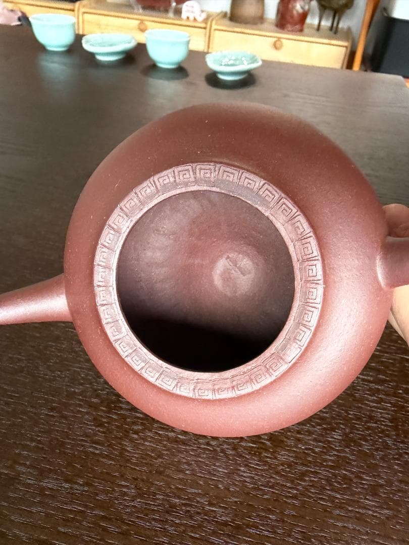 中国古玩　中国茶器　台湾茶器　　時大杉製 粗目梨皮　朱泥急須　煎茶茶道具　一つ