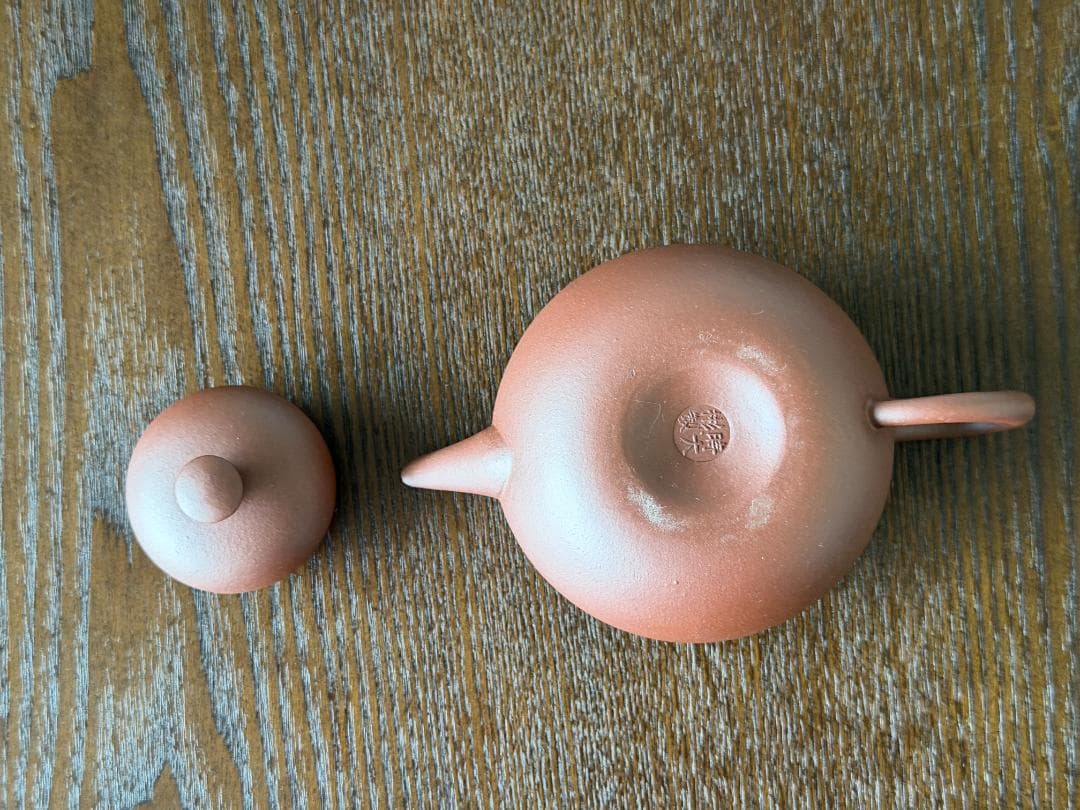 中国古玩　中国茶器　台湾茶器　　時大杉製 粗目梨皮　朱泥急須　煎茶茶道具　一つ