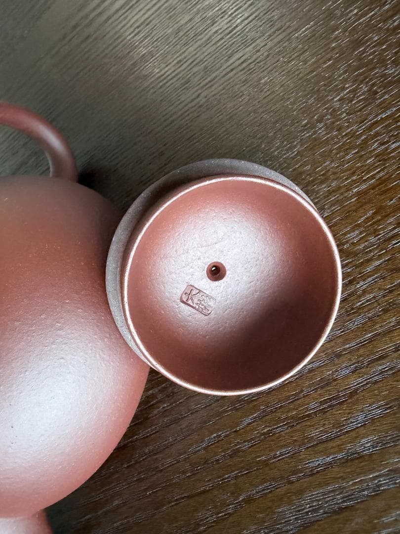 中国古玩　中国茶器　台湾茶器　　時大杉製 粗目梨皮　朱泥急須　煎茶茶道具　一つ