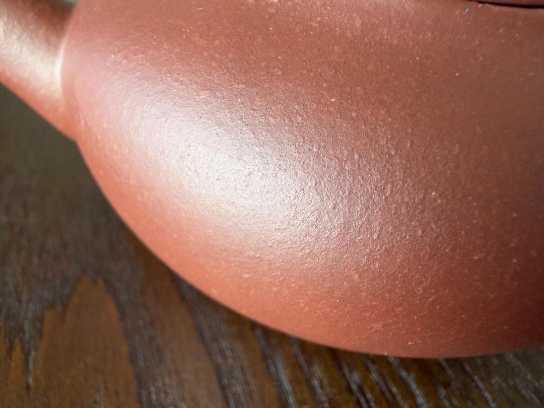 中国古玩　中国茶器　台湾茶器　　時大杉製 粗目梨皮　朱泥急須　煎茶茶道具　一つ