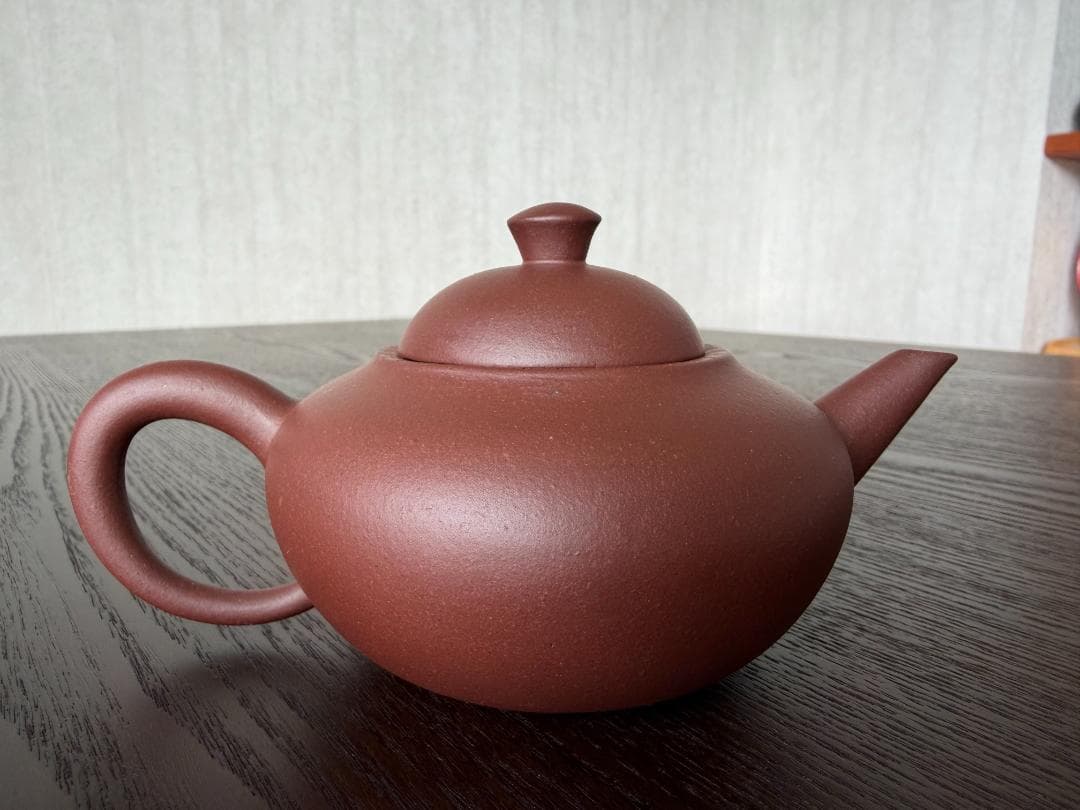 中国古玩　中国茶器　台湾茶器　　時大杉製 粗目梨皮　朱泥急須　煎茶茶道具　一つ