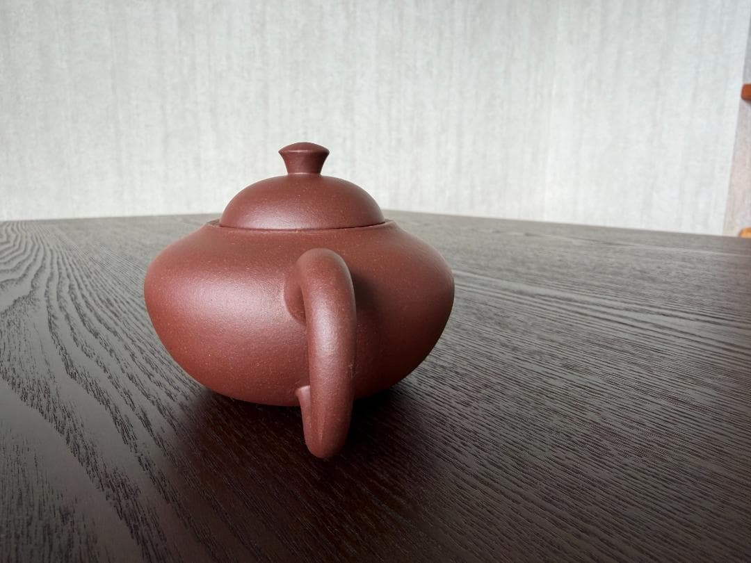 中国古玩　中国茶器　台湾茶器　　時大杉製 粗目梨皮　朱泥急須　煎茶茶道具　一つ