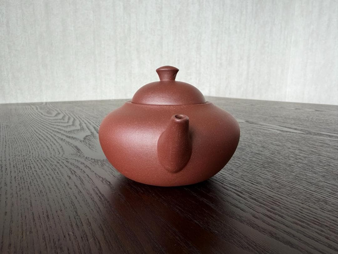 中国古玩　中国茶器　台湾茶器　　時大杉製 粗目梨皮　朱泥急須　煎茶茶道具　一つ