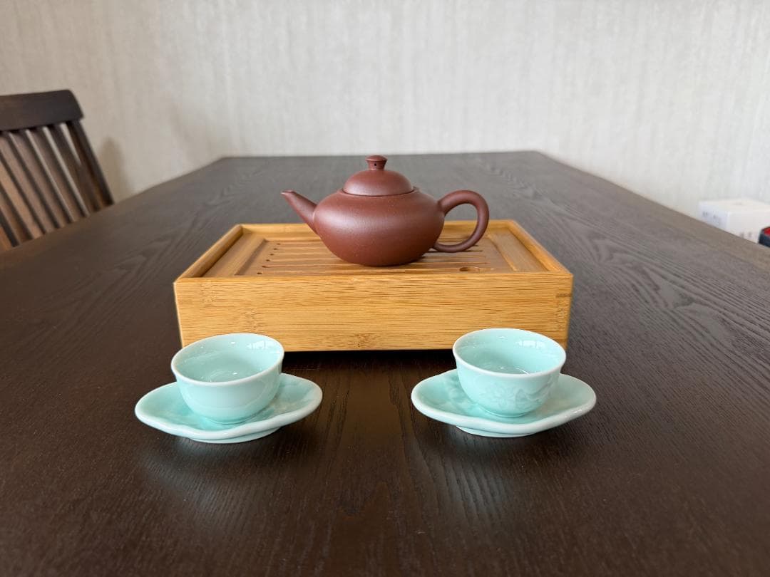 中国古玩　中国茶器　台湾茶器　　時大杉製 粗目梨皮　朱泥急須　煎茶茶道具　一つ