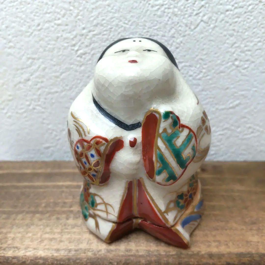 【値下中】九谷関山作　お福香合　　ok01