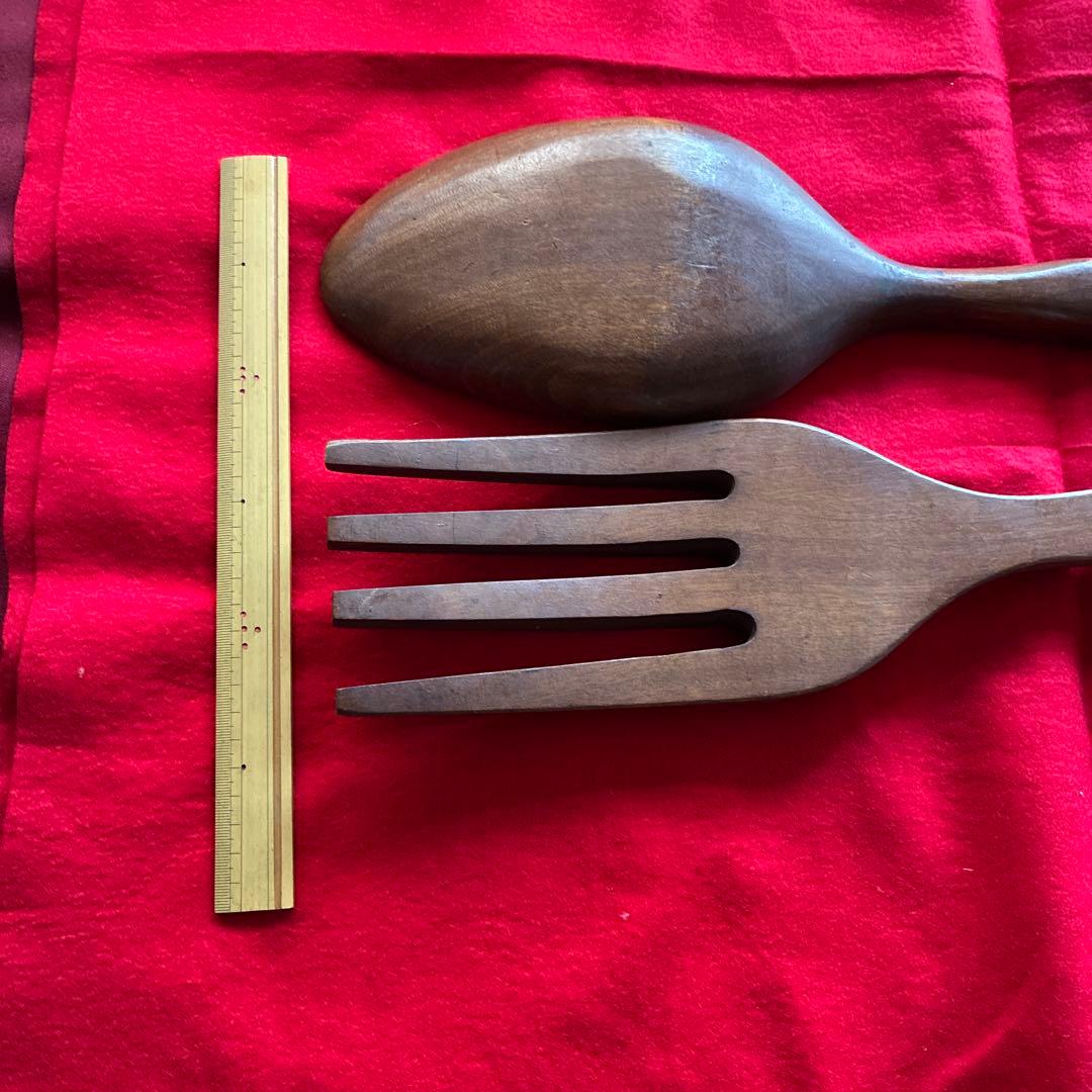 アンティーク　木製スプーンとフォークのセット