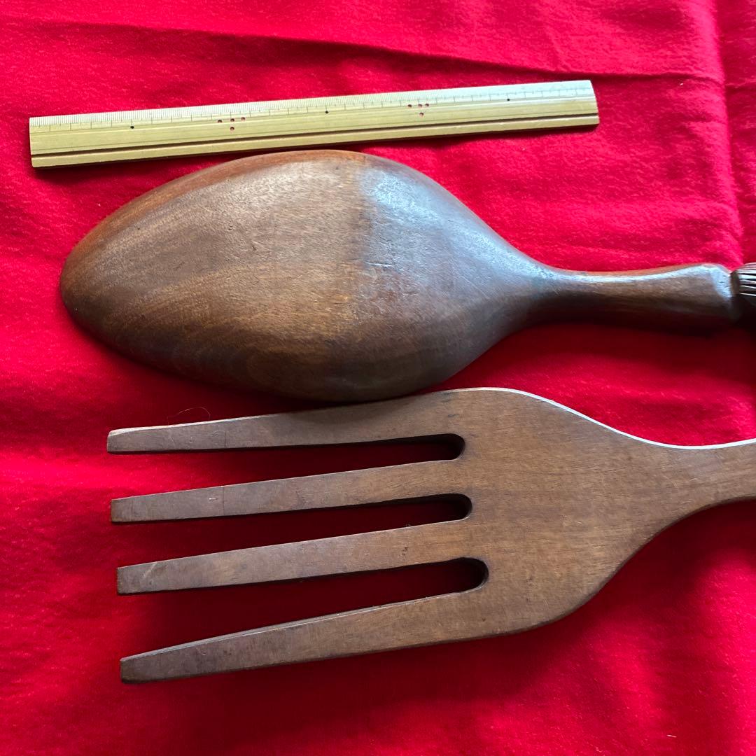 アンティーク　木製スプーンとフォークのセット