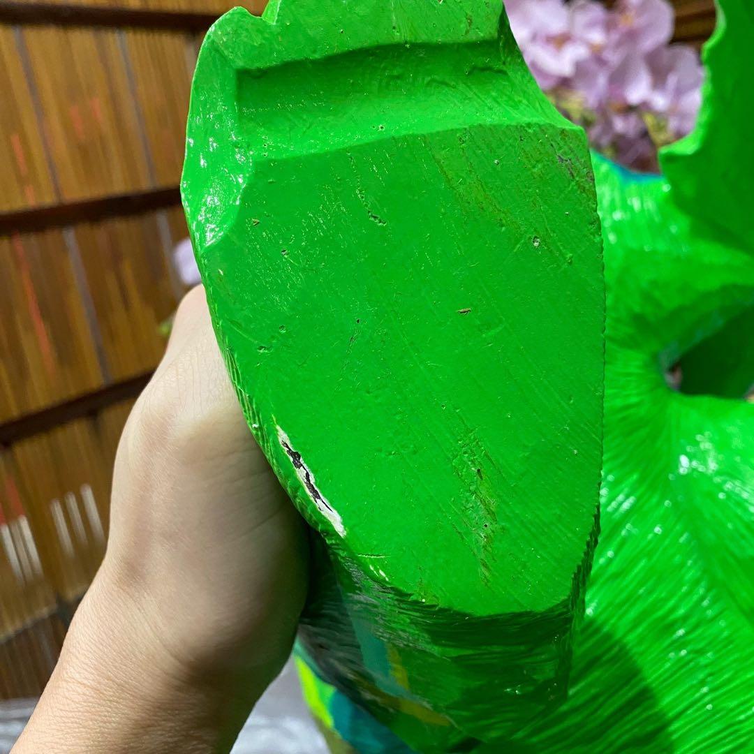 希少 レア 木彫り くま 熊 置物 迷彩柄 インテリア