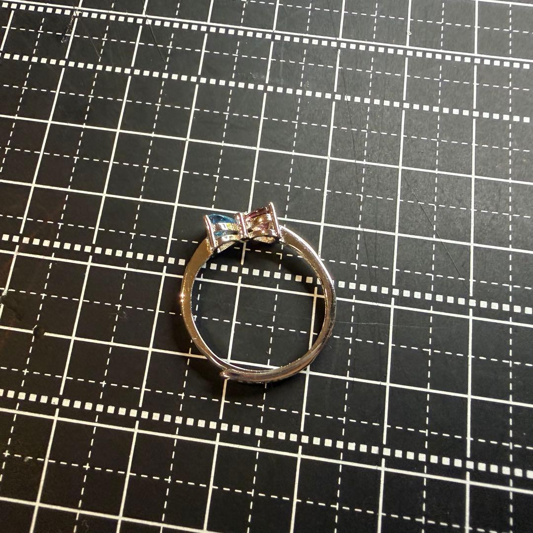 天然石　トパーズ＆トルマリン　リング　フリーサイズ