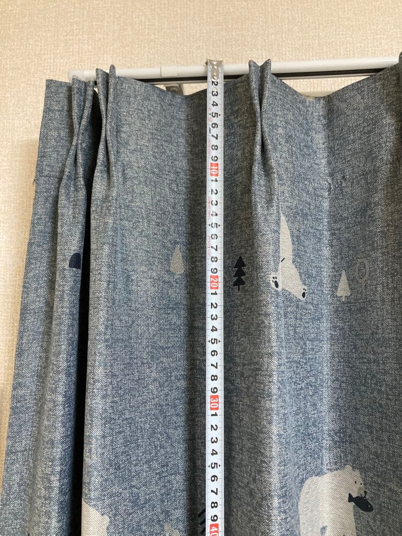 ドレープカーテン　熊柄　くま　2枚セット