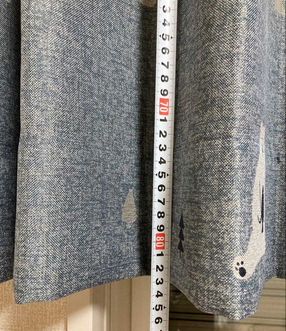 ドレープカーテン　熊柄　くま　2枚セット