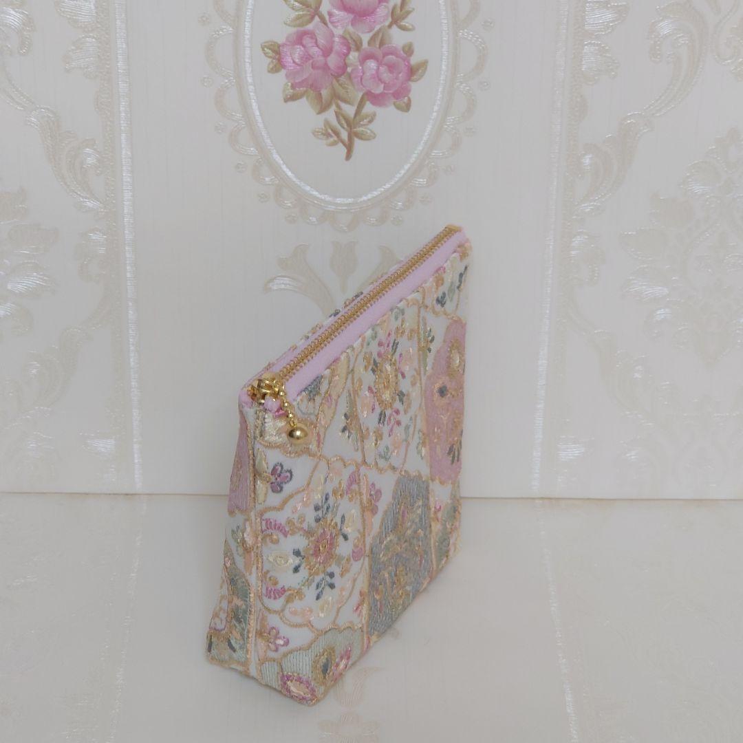 萩原様 インド刺繍生地 ポーチ ハンドメイド