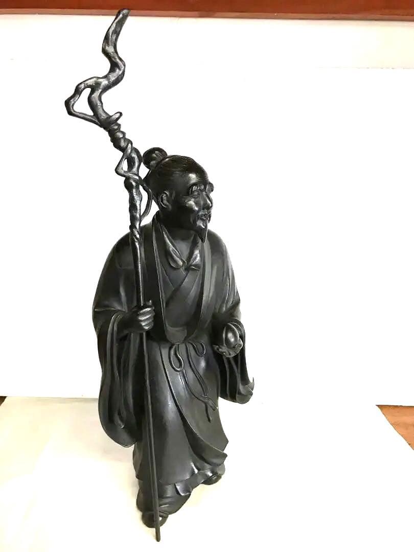 銅製:東方朔置物