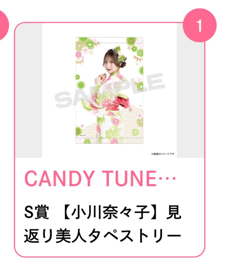 か*ん様 S賞 【小川奈々子】見返り美人タペストリー　直筆サイン入り、B賞アクス