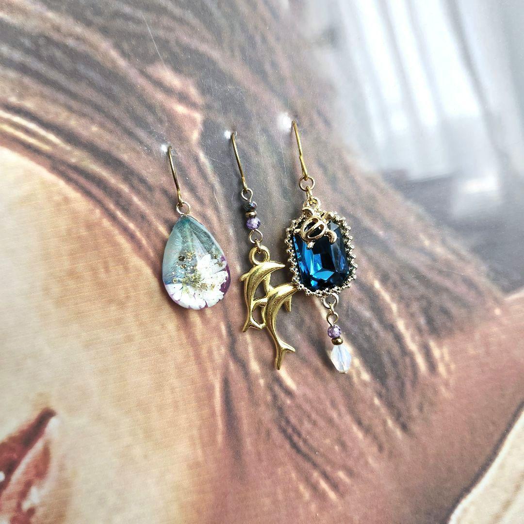 Sea World❀4Setピアス ブルーパープル✿.*・ No.1359