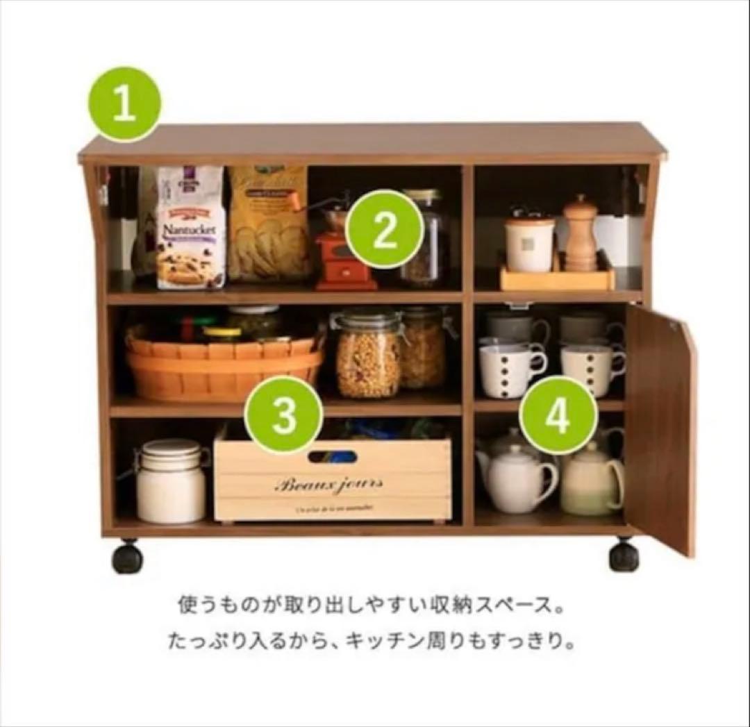 【うさぎ様】 アイリスオーヤマ 扉付きキッチンワゴン TKW-90