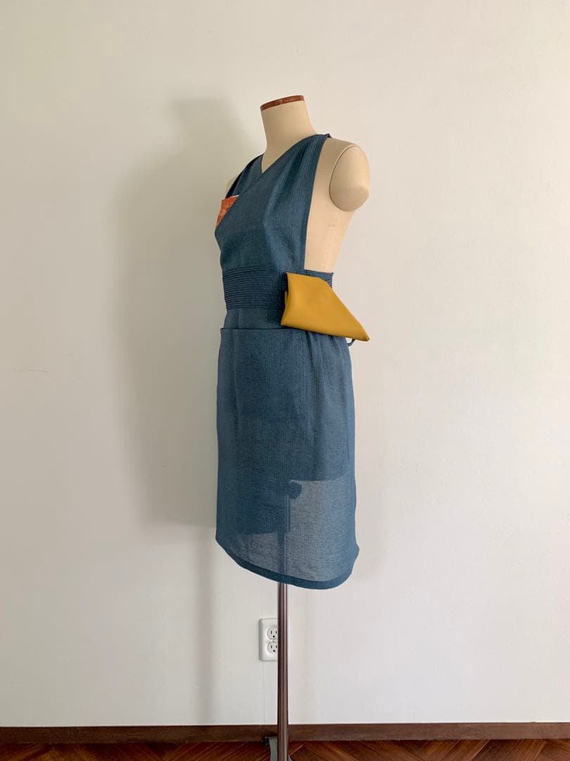 【専用】稽古着エプロン　しじら織