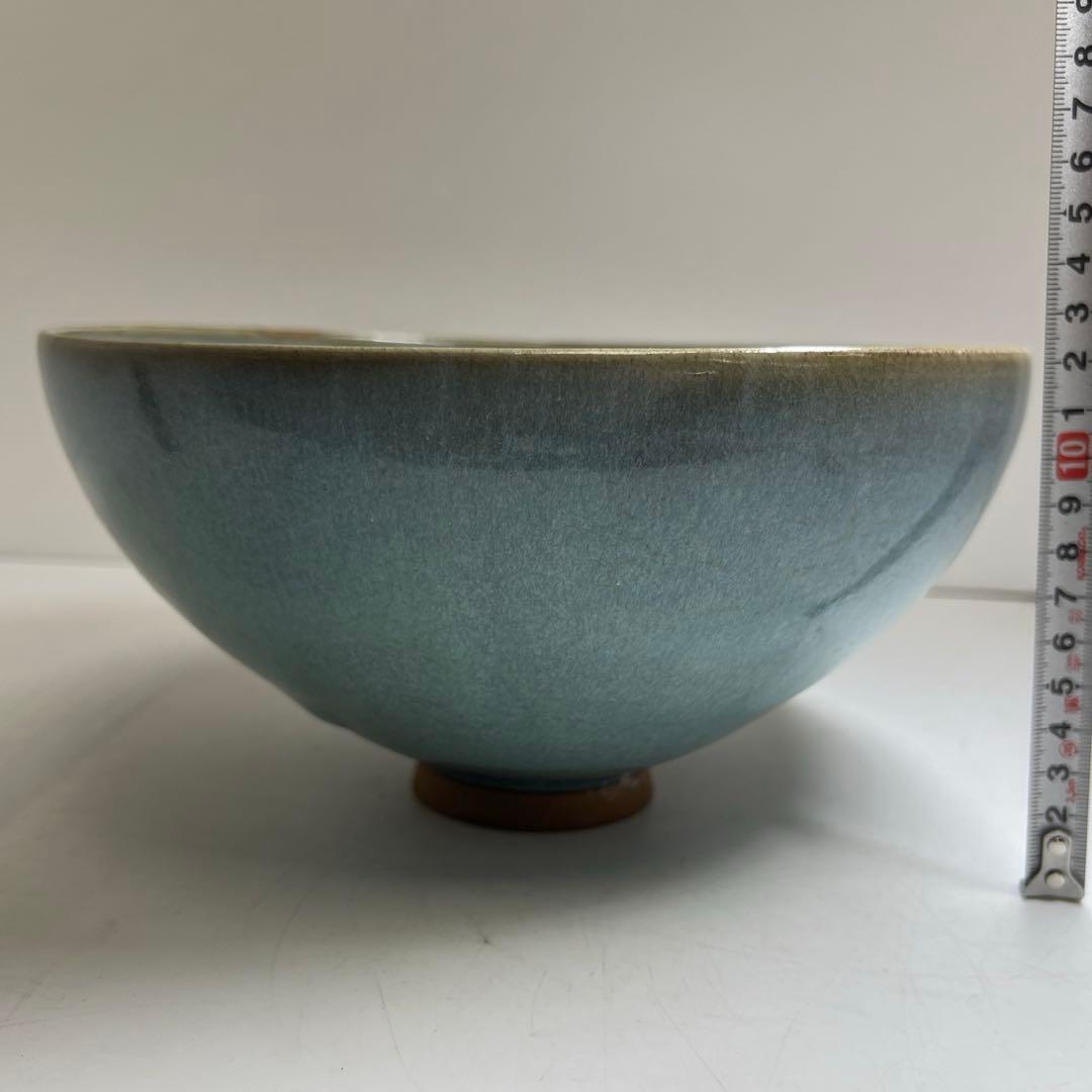 中国清時代　釣窯大鉢　木箱付　口径約24㎝　東Y8-0311☆2Fトヒトヒ