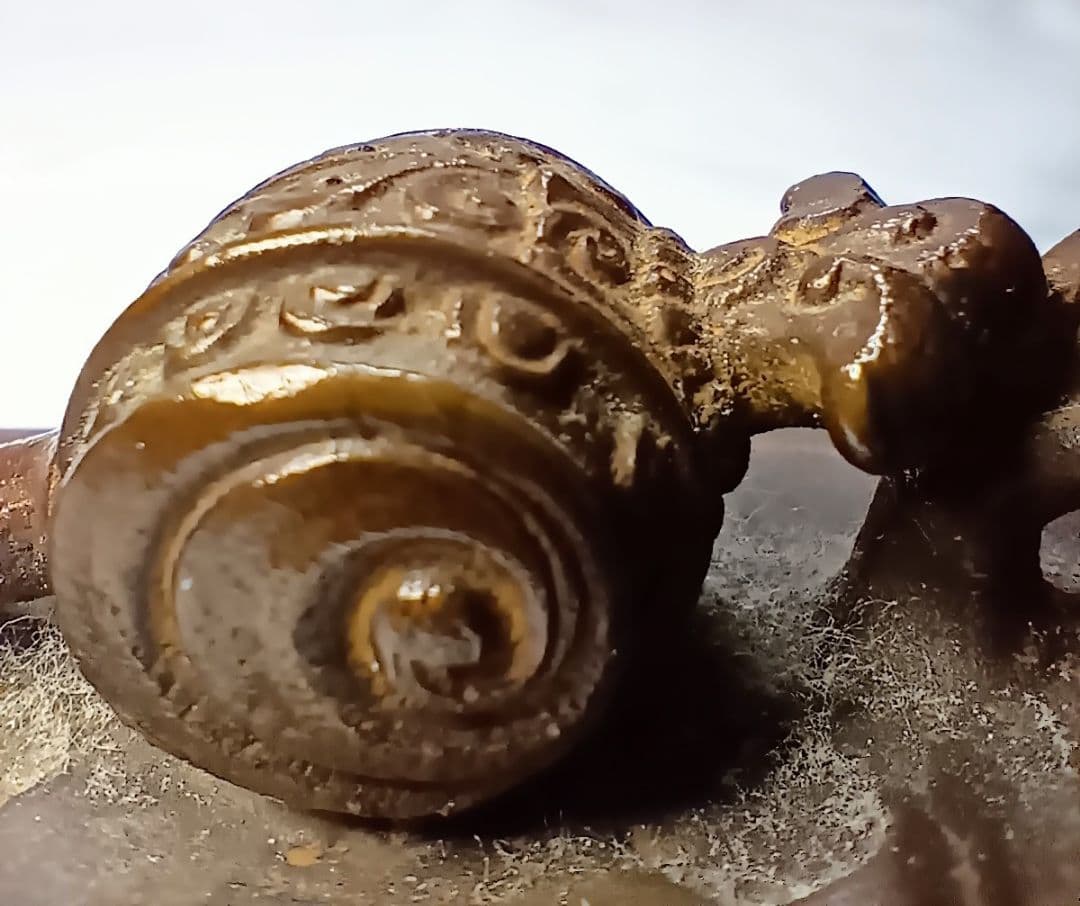 二上常太郎 元威 在銘 「蝙蝠 霊芝 小槌 吉祥文尽くし 文鎮」書道具 筆架