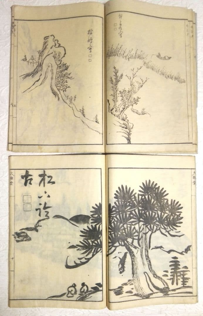 池大雅伊孚九山水畫譜享和3年二冊と再版昭和18年池大雅伊孚九山水畫譜二冊4冊売り