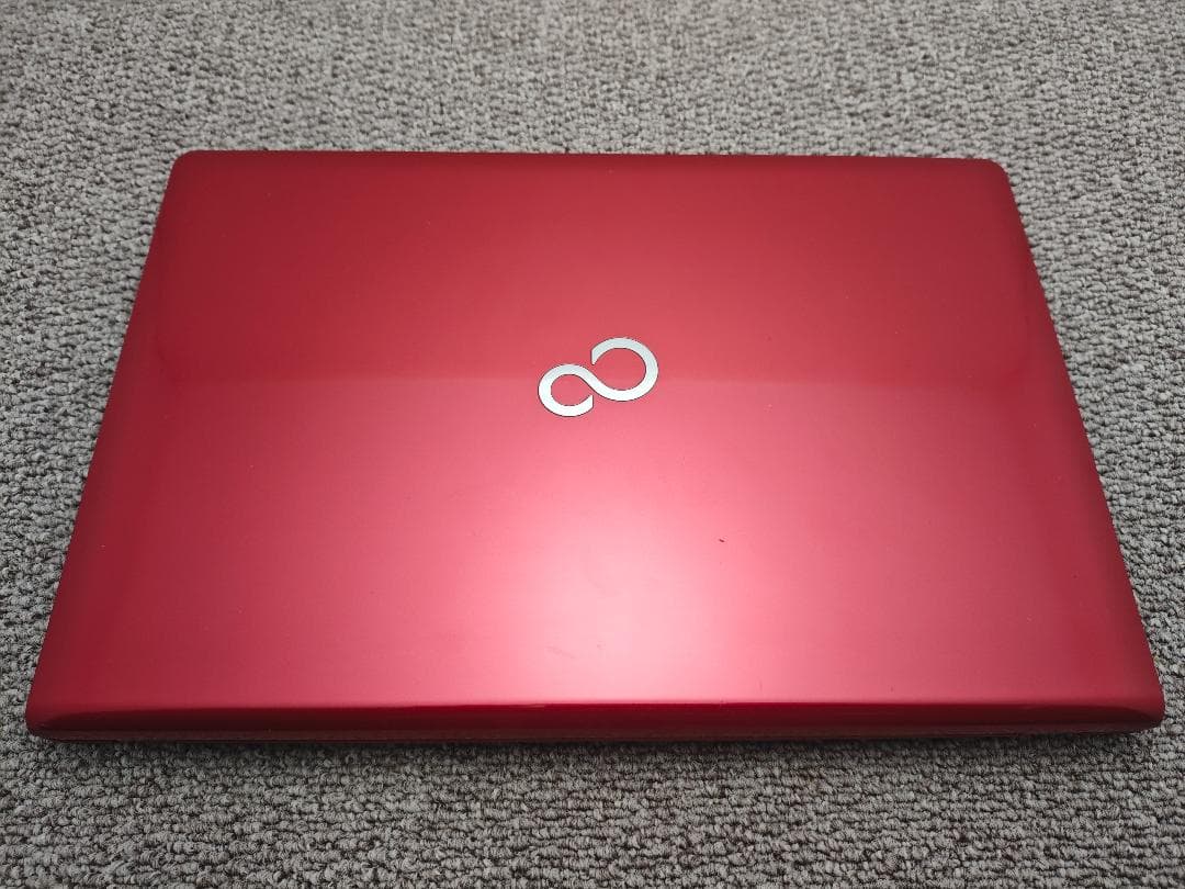 処分 鮮やかレッドWindows11✨i7&SSDリカバリ 富士通ノートパソコン