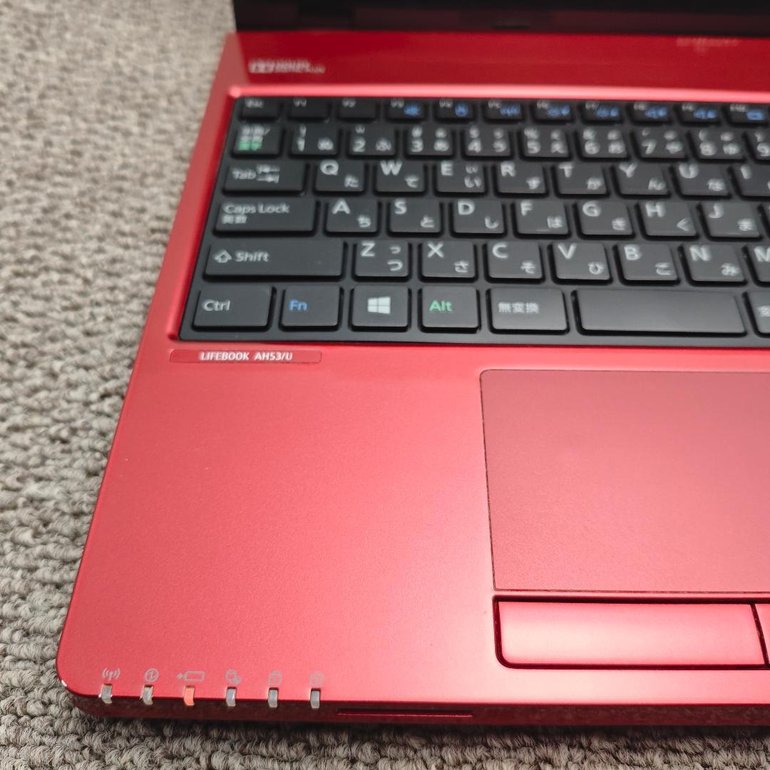 処分 鮮やかレッドWindows11✨i7&SSDリカバリ 富士通ノートパソコン