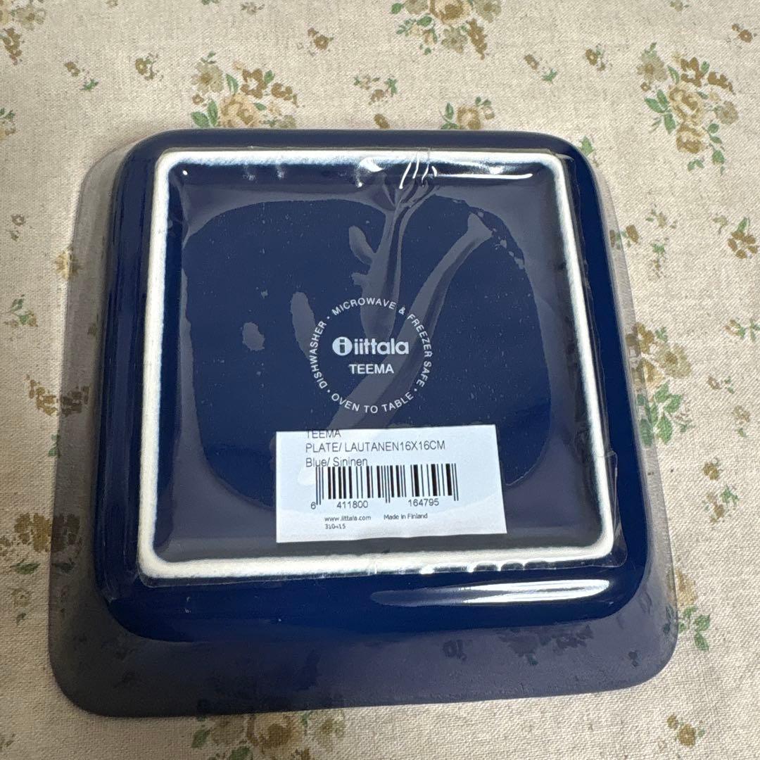 専用　訳あり 新品 イッタラ ティーマ ブルー スクエアプレートフィンランド製