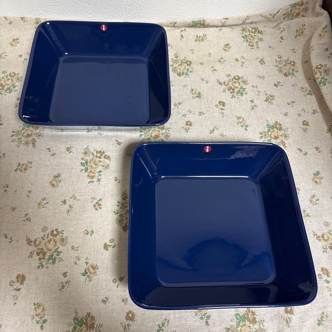 専用　訳あり 新品 イッタラ ティーマ ブルー スクエアプレートフィンランド製