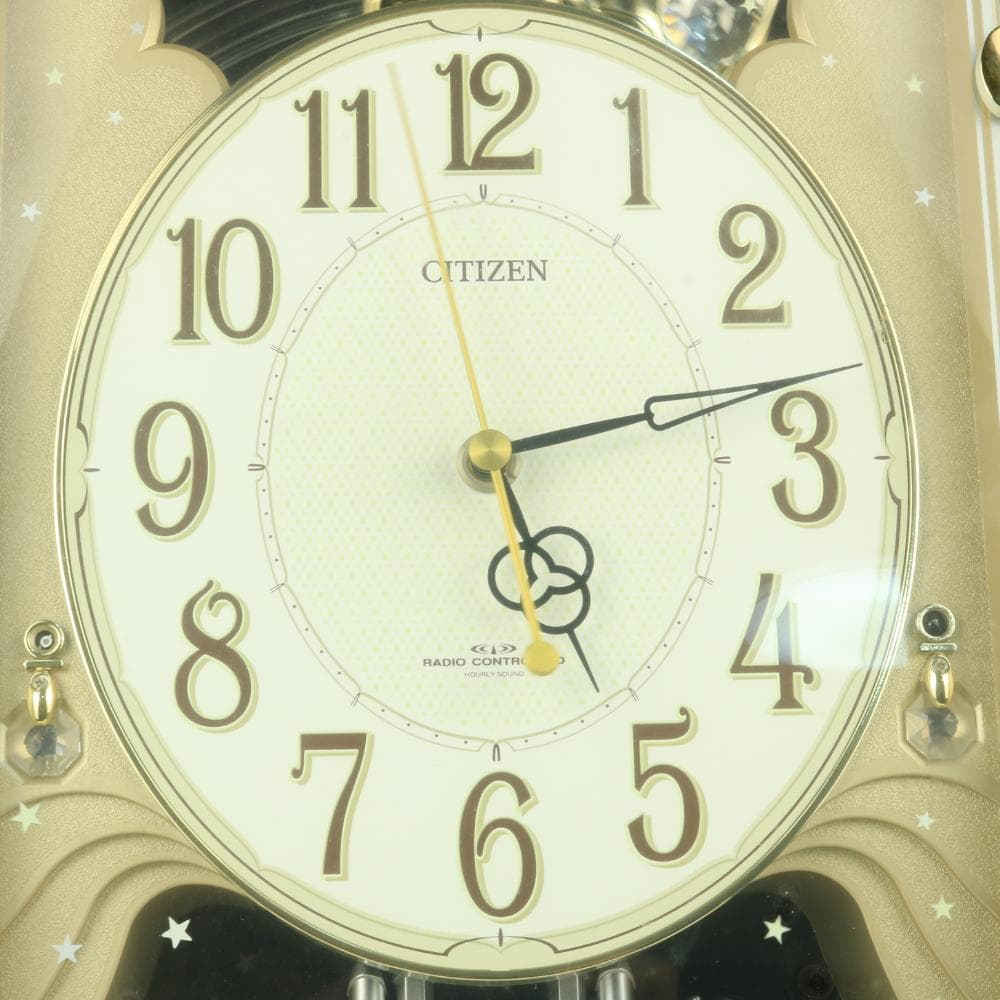 CITIZENシチズンパルミューズ4MN463-A　掛時計からくり時計　電波時計