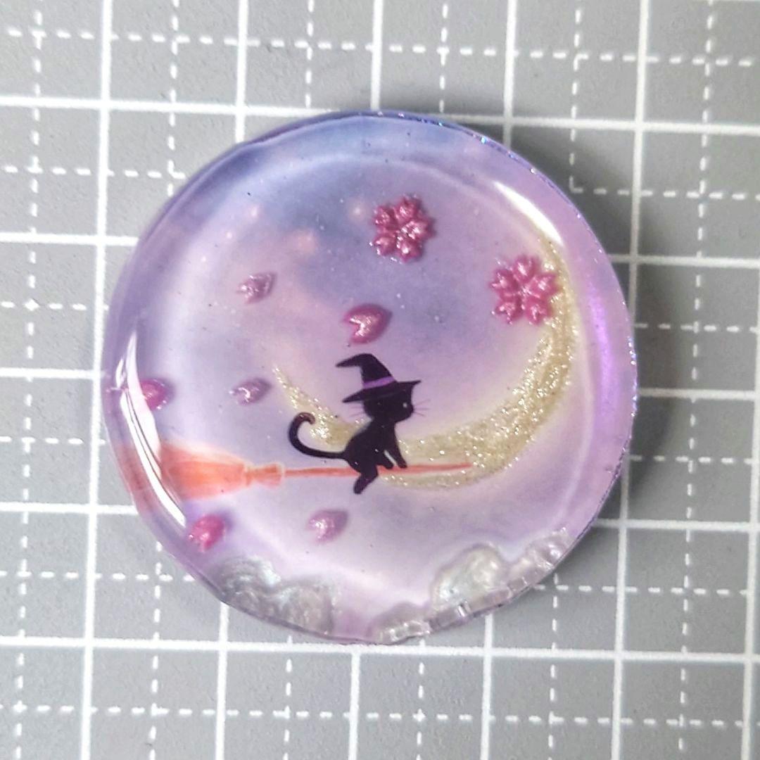 レジン　猫　ヘアゴム　ブローチ　ポニーフック　No.563
