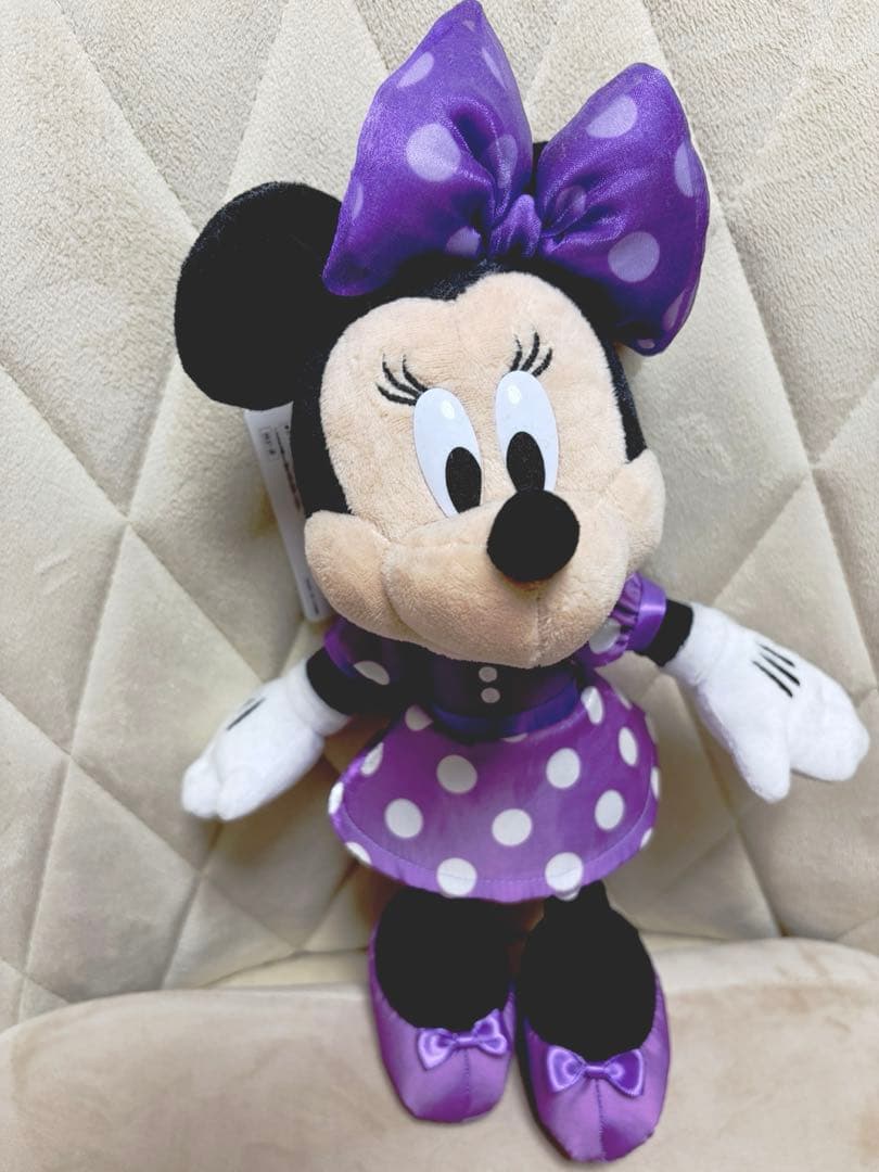 ディズニー ミニーの日 ぬいぐるみチャーム 水玉 紫