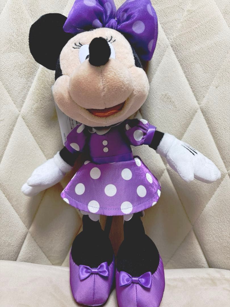 ディズニー ミニーの日 ぬいぐるみチャーム 水玉 紫