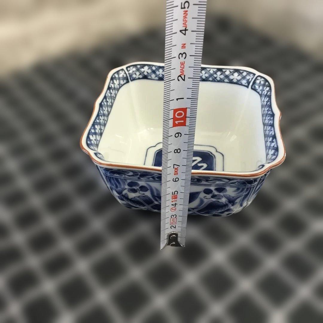 たち吉　青華遊魚　角鉢　角小鉢　6個セット　橘吉　タチキチ