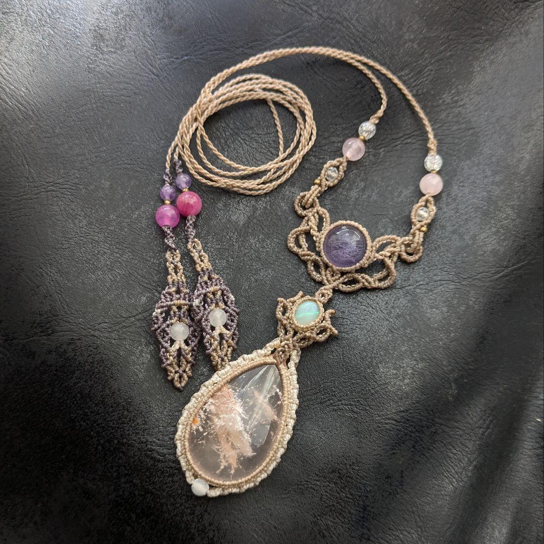1268マクラメハンドメイドネックレス