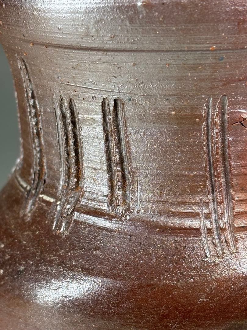 人間国宝『藤原雄』造 備前花入 共箱 共布 備前焼 花瓶 本物保証