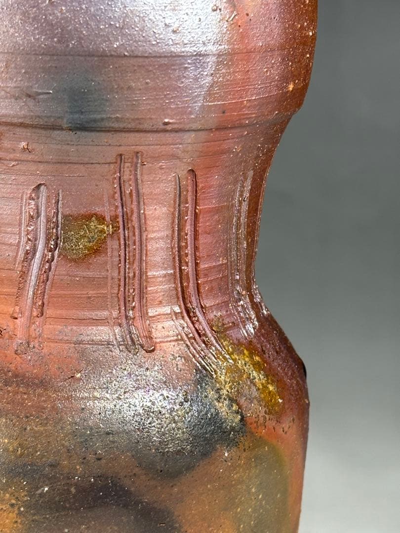 人間国宝『藤原雄』造 備前花入 共箱 共布 備前焼 花瓶 本物保証