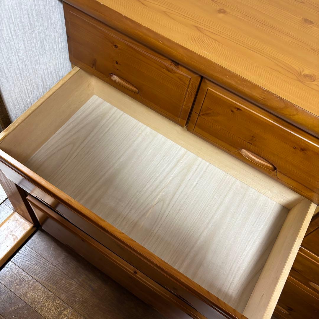木製タンス 洋服タンス レトロ ブラウン 4段