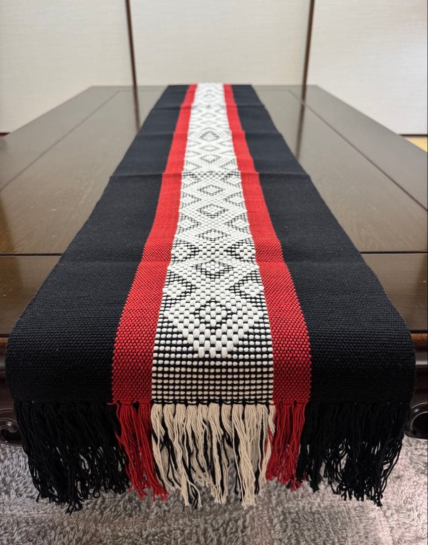 テーブルランナー 231×33cm ハンドメイド 一点もの メキシコ製 腰織物