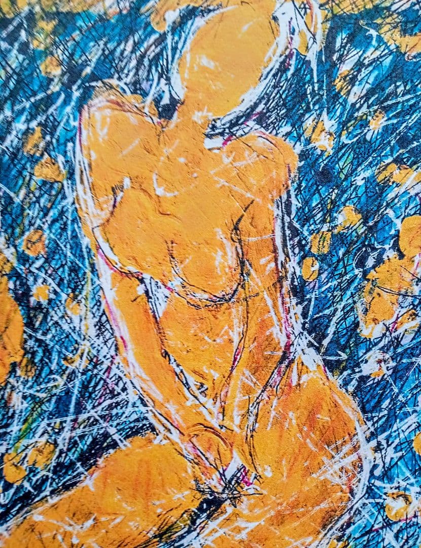 ＃抽象的なヌード画 青とオレンジ